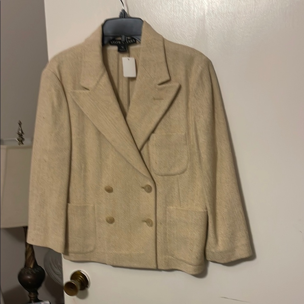 Ralph Lauren Cream Double-Breasted Blazer